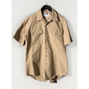 Flying Cross Shirt Men's Khaki U.S. Navy Uniform Short Sleeve Button-Up Chest 44